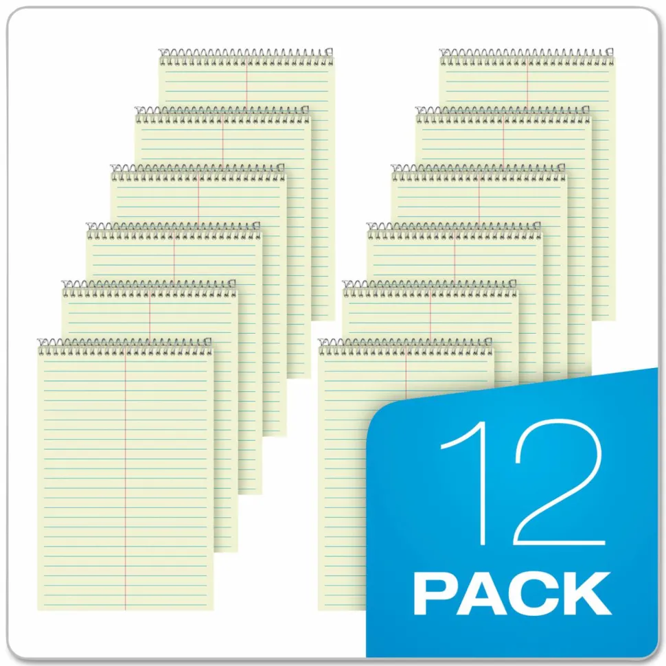 Ampad Steno Pads, Tan Cover, Gregg Rule, (60) Green-Tint 6 x 9 Sheets