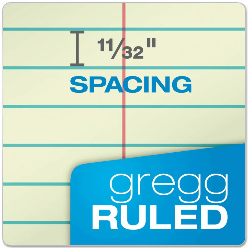 Ampad Steno Pads, Tan Cover, Gregg Rule, (60) Green-Tint 6 x 9 Sheets