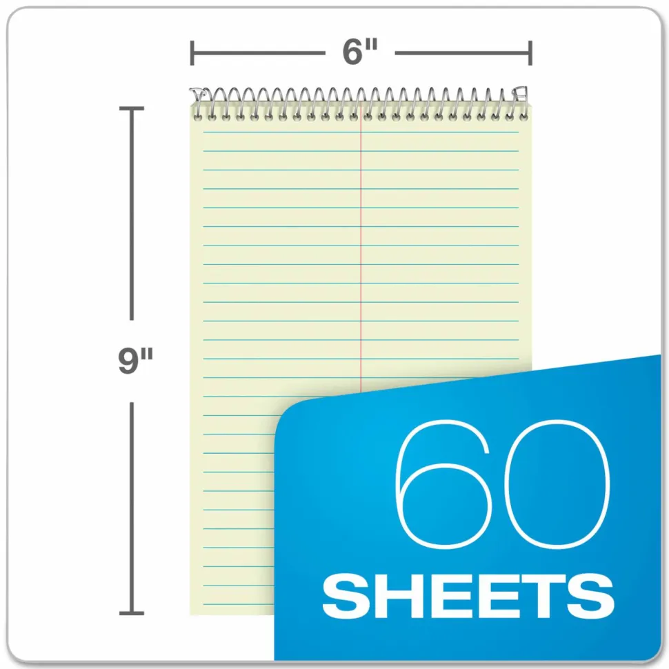 Ampad Steno Pads, Tan Cover, Gregg Rule, (60) Green-Tint 6 x 9 Sheets