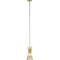 Andromeda 7" Wide Starburst Pendant with Metal Shade in Brass/Brass