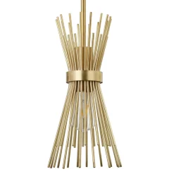 Andromeda 7" Wide Starburst Pendant with Metal Shade in Brass/Brass