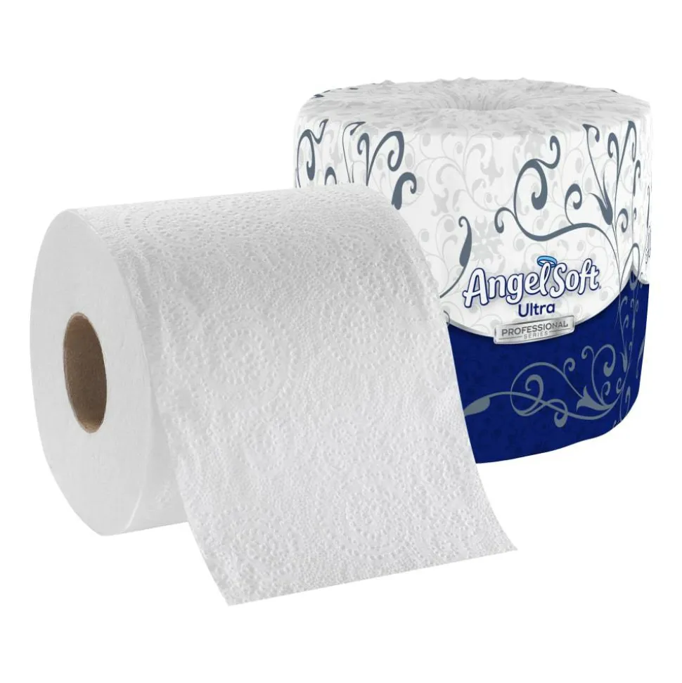 Angel Soft by GP PRO, 2 Ply, Professional Series Standard Roll Toilet Paper, 4x4, Recycled, White, 400 Sheets, 60 Rolls per Case