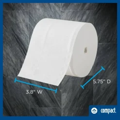 Angel Soft Compact by GP PRO, 2 Ply, Premium Embossed Coreless Toilet Paper, 4x3.8, 20% Recycled, White, 1125 Sheets, 18 Rolls per Case