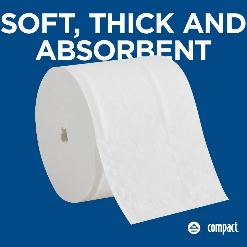 Angel Soft Compact by GP PRO, 2 Ply, Premium Embossed Coreless Toilet Paper, 4x3.8, 20% Recycled, White, 1125 Sheets, 18 Rolls per Case