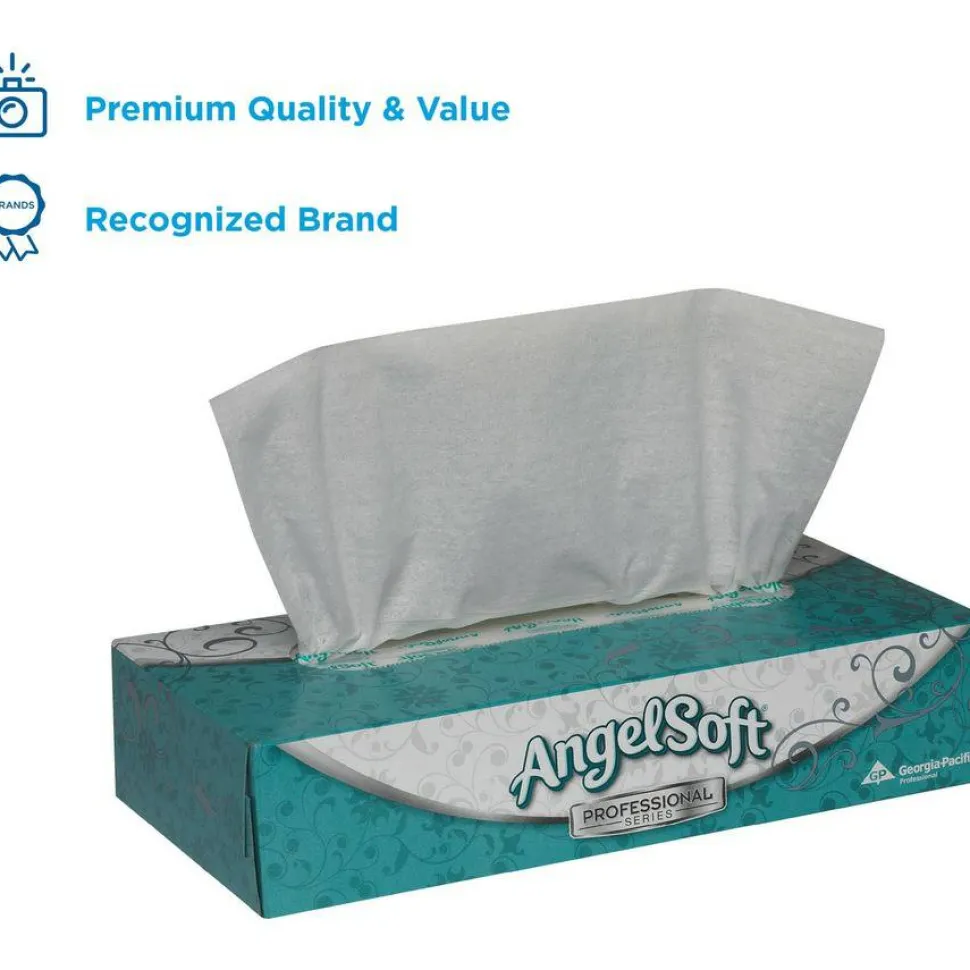 Angel Soft Professional Series 2-Ply Facial Tissue, Box Of 100 Sheets
