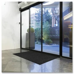 Apache Mills Absorba Select Entry Mat, Rectangular, Pepper/Black Crush-Resistant Needle-Punched Surface, 48