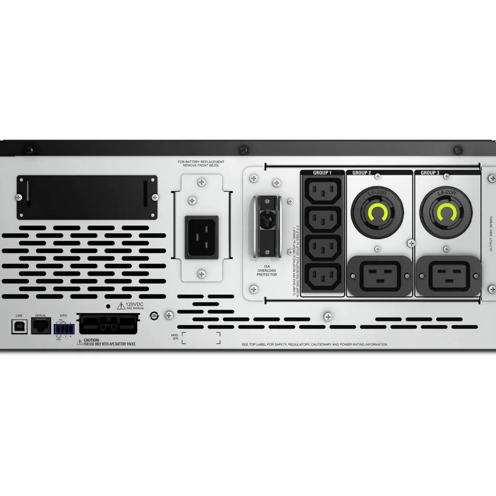 APC Smart-UPS X, Line Interactive, 3kVA, Rack/tower convertible 4U, 208V, 2x NEMA L6-20R+4x IEC C13+2x IEC C19, SmartSlot,Extended runtime,Short depth