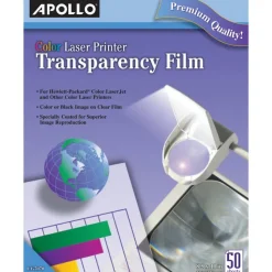 Apollo Laser OHP Transparency Film, 8 1/2" x 11", Box Of 50