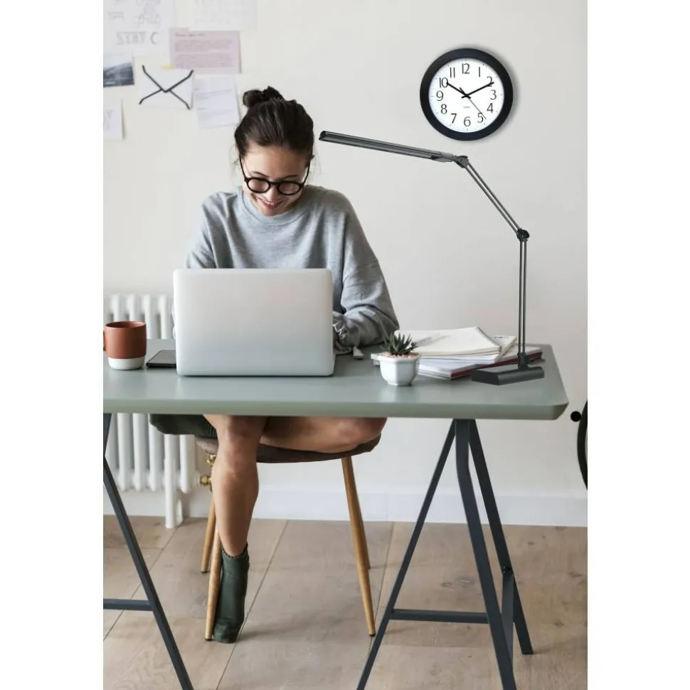 Architect Desk Lamp, Adjustable, 21-1/2"H, Black/Silver