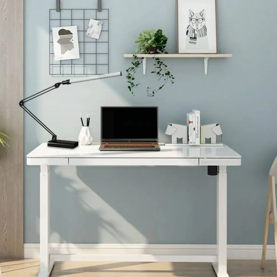 Architect Desk Lamp, Adjustable, 21-1/2"H, Black/Silver