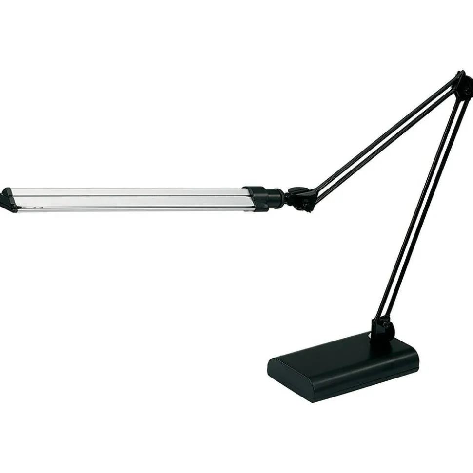 Architect Desk Lamp, Adjustable, 21-1/2"H, Black/Silver