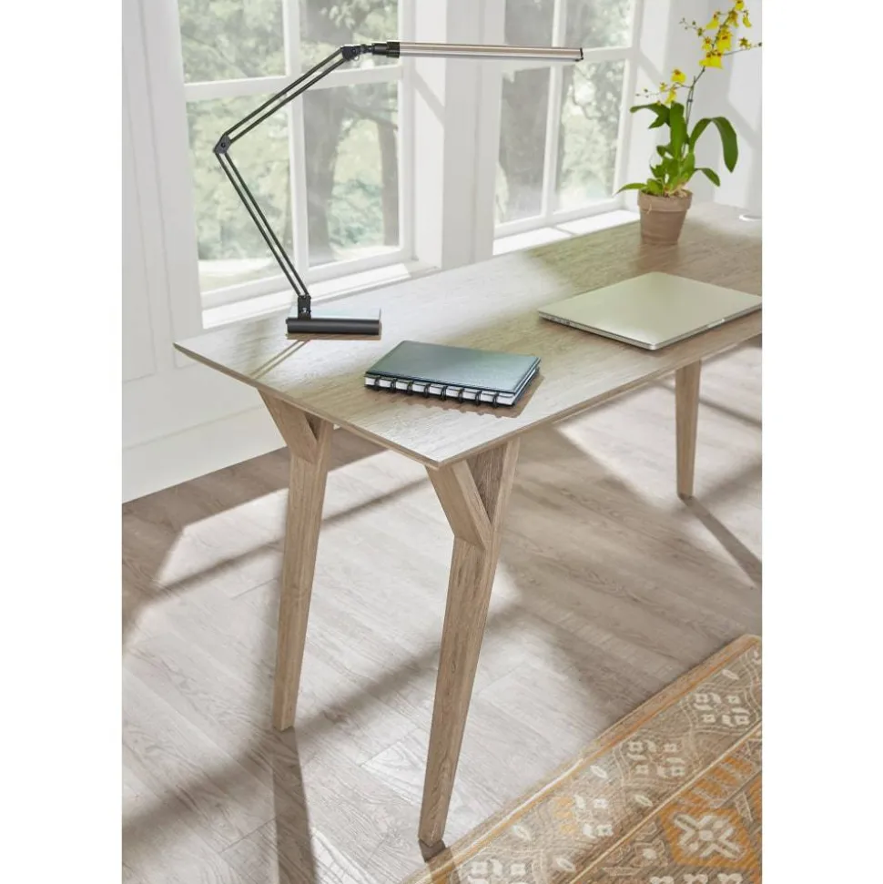Architect Desk Lamp, Adjustable, 21-1/2"H, Black/Silver