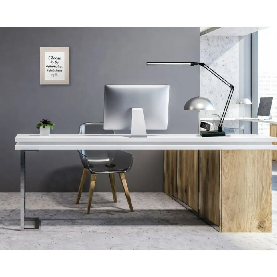 Architect Desk Lamp, Adjustable, 21-1/2"H, Black/Silver