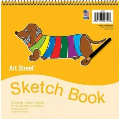 Art Street Sketch Book, 9" x 9", 40 Sheets, White