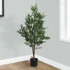 Artificial Plant, 47" Tall, Acacia Tree, Indoor, Faux, Fake, Floor, Greenery, Potted, Silk, Decorative, Green Leaves, Black Pot