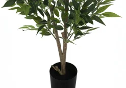 Artificial Plant, 47" Tall, Acacia Tree, Indoor, Faux, Fake, Floor, Greenery, Potted, Silk, Decorative, Green Leaves, Black Pot