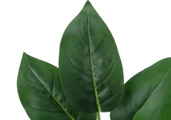Artificial Plant, 17" Tall, Aureum, Indoor, Faux, Fake, Table, Greenery, Potted, Real Touch, Decorative, Green Leaves, White Pot