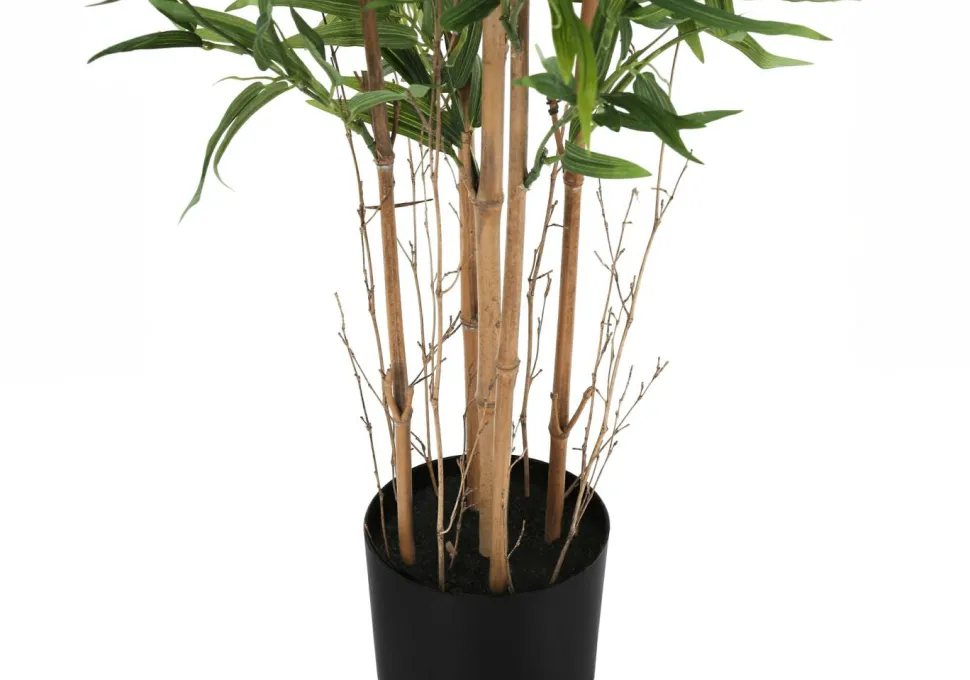 Artificial Plant, 50" Tall, Bamboo Tree, Indoor, Faux, Fake, Floor, Greenery, Potted, Decorative, Green Leaves, Black Pot