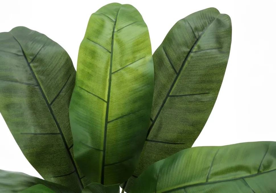 Artificial Plant, 43" Tall, Banana Tree, Indoor, Faux, Fake, Floor, Greenery, Potted, Real Touch, Decorative, Green Leaves, Black Pot