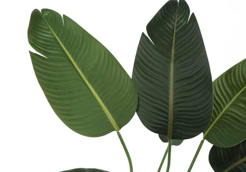 Artificial Plant, 44" Tall, Bird Of Paradise Tree, Indoor, Faux, Fake, Floor, Greenery, Potted, Decorative, Green Leaves, Black Pot