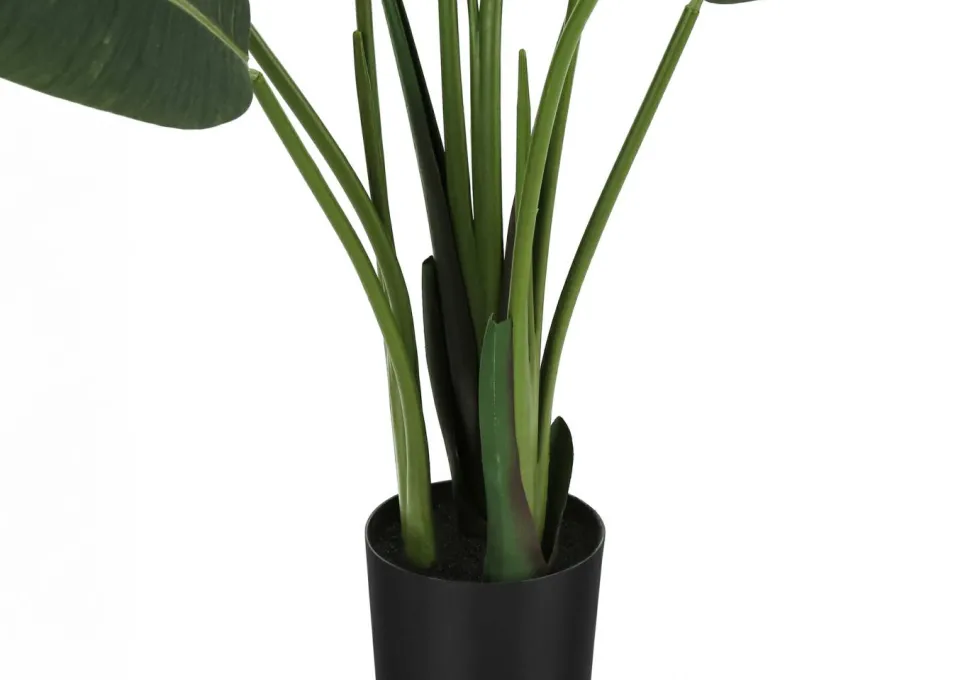 Artificial Plant, 60" Tall, Bird Of Paradise Tree, Indoor, Faux, Fake, Floor, Greenery, Potted, Decorative, Green Leaves, Black Pot