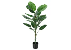Artificial Plant, 54" Tall, Dieffenbachia Tree, Indoor, Faux, Fake, Floor, Greenery, Potted, Real Touch, Decorative, Green Leaves, Black Pot