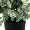 Artificial Plant, 11" Tall, Eucalyptus Grass, Indoor, Faux, Fake, Table, Greenery, Potted, Set Of 2, Decorative, Green Leaves, Black Pots