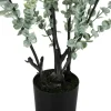 Artificial Plant, 44" Tall, Eucalyptus Tree, Indoor, Faux, Fake, Floor, Greenery, Potted, Real Touch, Decorative, Green Leaves, Black Pot