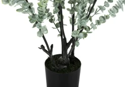 Artificial Plant, 44" Tall, Eucalyptus Tree, Indoor, Faux, Fake, Floor, Greenery, Potted, Real Touch, Decorative, Green Leaves, Black Pot