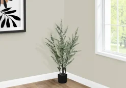 Artificial Plant, 44" Tall, Eucalyptus Tree, Indoor, Faux, Fake, Floor, Greenery, Potted, Real Touch, Decorative, Green Leaves, Black Pot