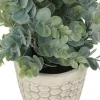 Artificial Plant, 13" Tall, Eucalyptus Grass, Indoor, Faux, Fake, Table, Greenery, Potted, Set Of 2, Decorative, Green Leaves, White Pots
