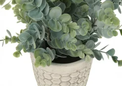 Artificial Plant, 13" Tall, Eucalyptus Grass, Indoor, Faux, Fake, Table, Greenery, Potted, Set Of 2, Decorative, Green Leaves, White Pots