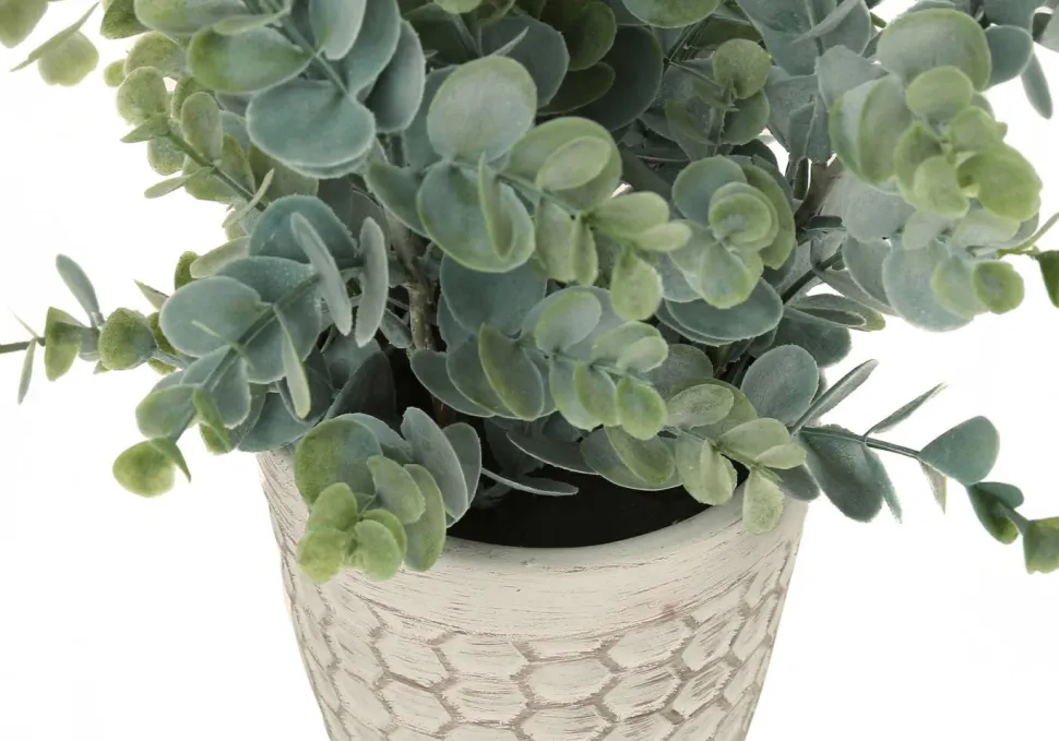 Artificial Plant, 13" Tall, Eucalyptus Grass, Indoor, Faux, Fake, Table, Greenery, Potted, Set Of 2, Decorative, Green Leaves, White Pots