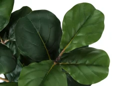 Artificial Plant, 32" Tall, Fiddle Tree, Indoor, Faux, Fake, Floor, Greenery, Potted, Real Touch, Decorative, Green Leaves, Black Pot