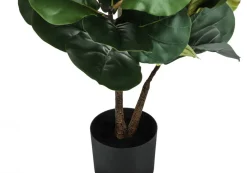 Artificial Plant, 49" Tall, Fiddle Tree, Indoor, Faux, Fake, Floor, Greenery, Potted, Real Touch, Decorative, Green Leaves, Black Pot