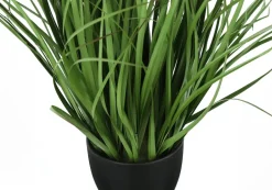 Artificial Plant, 23" Tall, Grass, Indoor, Faux, Fake, Table, Greenery, Potted, Real Touch, Decorative, Green Grass, Black Pot
