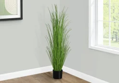 Artificial Plant, 47" Tall, Grass Tree, Indoor, Faux, Fake, Floor, Greenery, Potted, Real Touch, Decorative, Green Grass, Black Pot