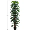 Artificial Plant, 83" Tall, Monstera Tree, Floor, Indoor, Decorative, Green Leaves, Black Pot