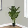 Artificial Plant, 45" Tall, Monstera Tree, Indoor, Faux, Fake, Floor, Greenery, Potted, Real Touch, Decorative, Green Leaves, Black Pot