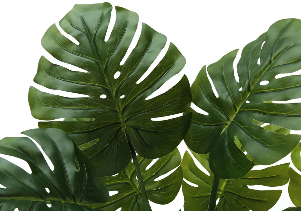 Artificial Plant, 45" Tall, Monstera Tree, Indoor, Faux, Fake, Floor, Greenery, Potted, Real Touch, Decorative, Green Leaves, Black Pot