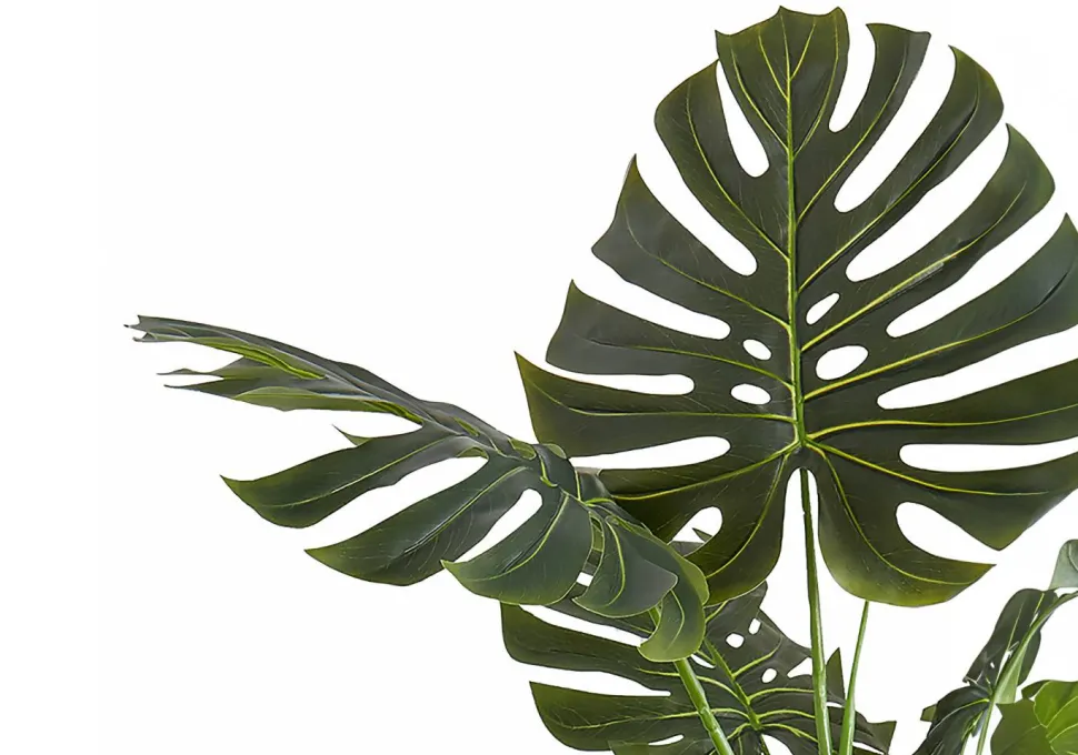 Artificial Plant, 55" Tall, Monstera Tree, Indoor, Faux, Fake, Floor, Greenery, Potted, Real Touch, Decorative, Green Leaves, Black Pot
