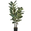 Artificial Plant, 47" Tall, Oak Tree, Indoor, Faux, Fake, Floor, Greenery, Potted, Real Touch, Decorative, Green Leaves, Black Pot