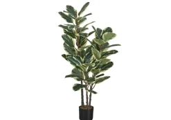 Artificial Plant, 47" Tall, Oak Tree, Indoor, Faux, Fake, Floor, Greenery, Potted, Real Touch, Decorative, Green Leaves, Black Pot