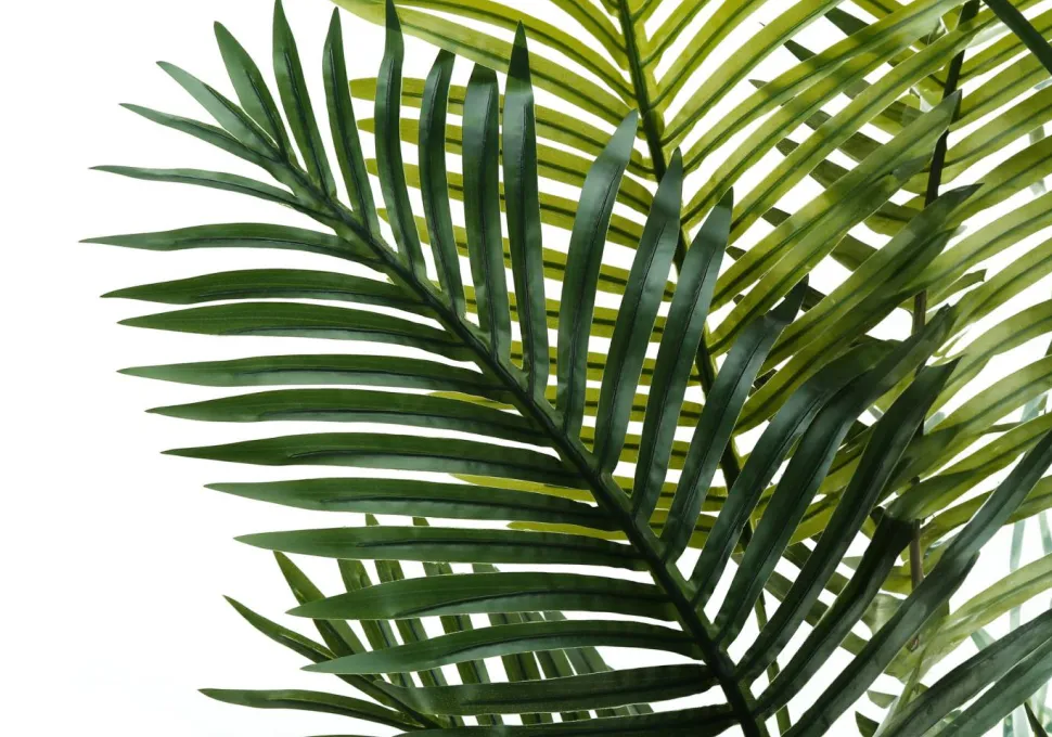 Artificial Plant, 57" Tall, Palm Tree, Indoor, Faux, Fake, Floor, Greenery, Potted, Real Touch, Decorative, Green Leaves, Black Pot