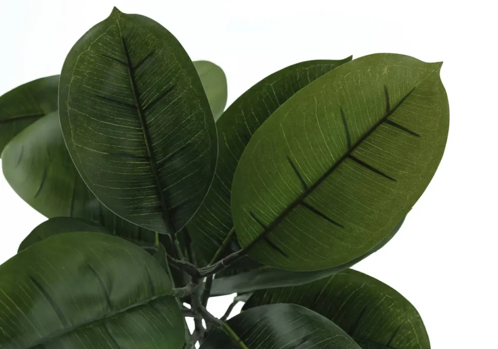 Artificial Plant, 52" Tall, Rubber Tree, Indoor, Faux, Fake, Floor, Greenery, Potted, Real Touch, Decorative, Green Leaves, Black Pot
