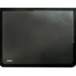 Artistic Desk Pad with Transparent Frost Lift-Top Overlay, Antimicrobial Product Protection, 22" x 17", Black