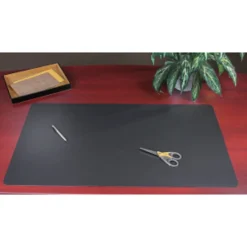 Artistic Eco-Black Desk Pad With Antimicrobial Protection, 20" H x 36" W, Black