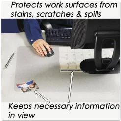 Artistic KrystalView Desk Pad With Antimicrobial Protection, 38" x 24", Clear