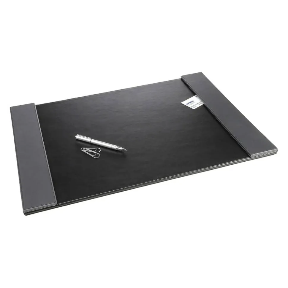 Artistic Monticello Desk Pad, Fold-Out Side Panel, 24" x 19", Black