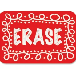 Ashley Chalk Design Mini Whiteboard Erasers, 2" x 1.25", Multicolor, Pack Of 10